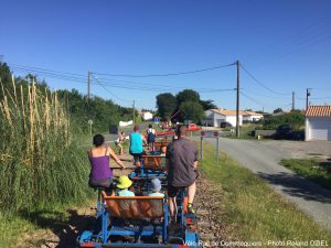 Passage à niveau chemin de fer vélo rail